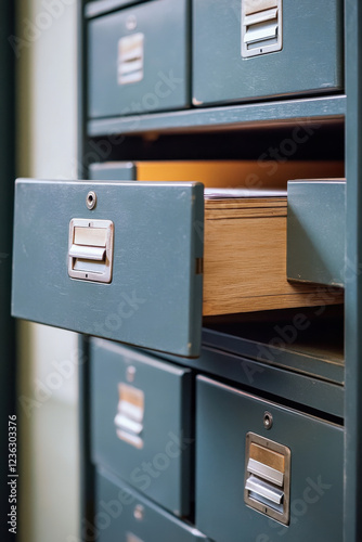 A filing cabinet opening drawers rhythmically, as if dancing to a beat