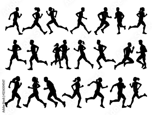 Wallpaper Mural RUNNER SILHOUETTE ON WHITE BACKGROUND Torontodigital.ca
