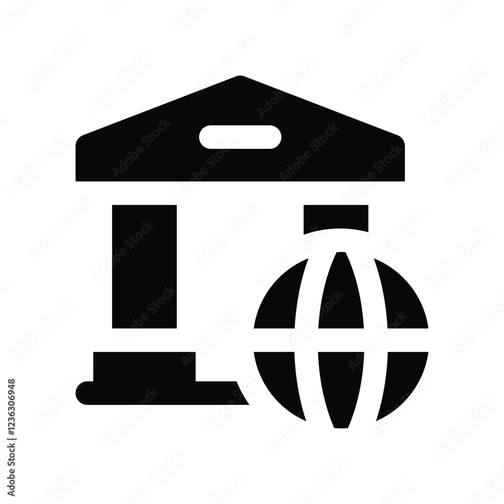 global banking solid icon. vector icon for your website, mobile, presentation, and logo design. global banking solid icon. vector icon for your website, mobile, presentation, and logo design.