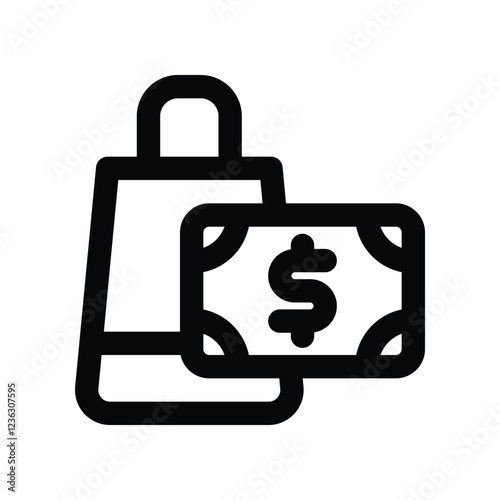 cash payment line icon. vector icon for your website, mobile, presentation, and logo design.