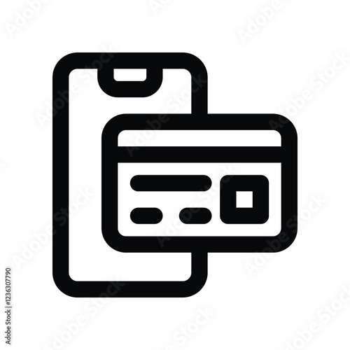 mobile card line icon. vector icon for your website, mobile, presentation, and logo design.