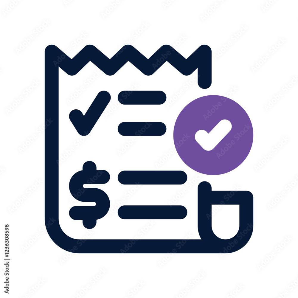 receipt dual tone icon. vector icon for your website, mobile, presentation, and logo design. receipt dual tone icon. vector icon for your website, mobile, presentation, and logo design.