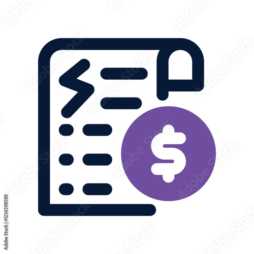 electronic bill dual tone icon. vector icon for your website, mobile, presentation, and logo design.