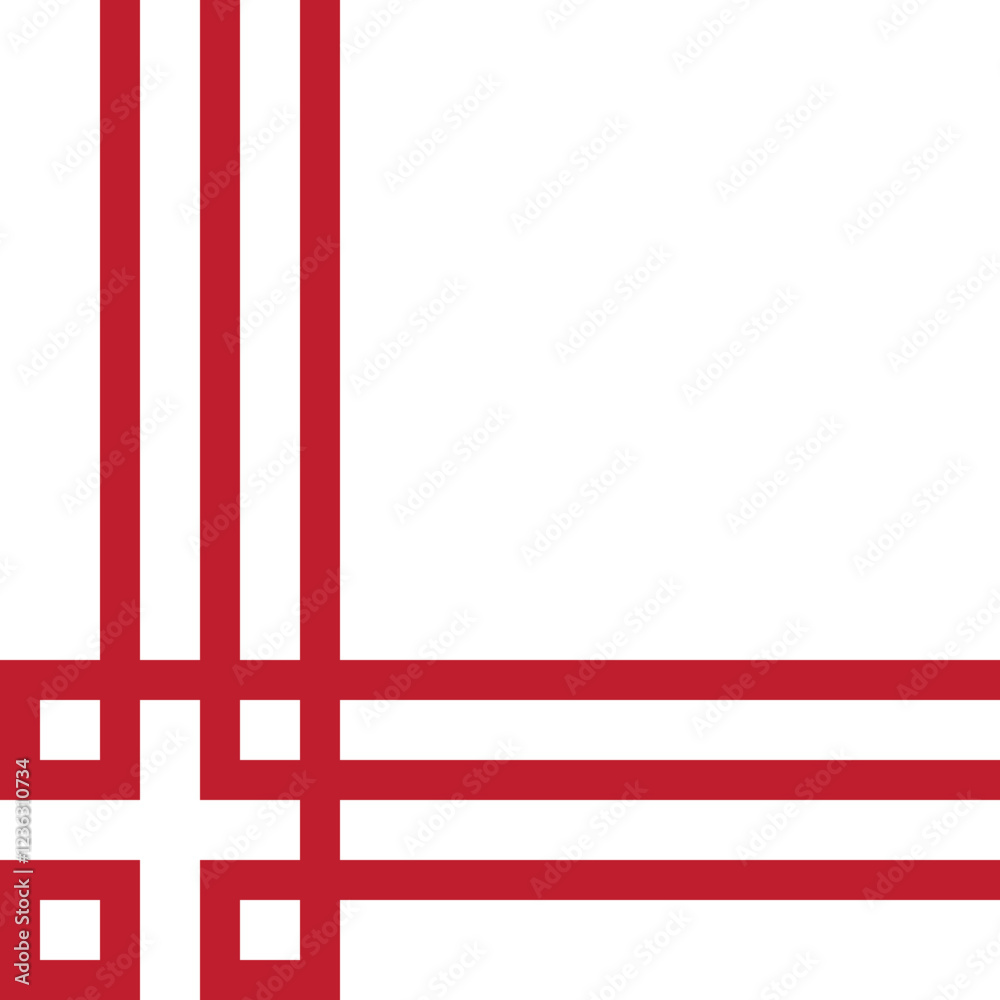 Obraz premium Corner Abstract Geometric Pattern in Red