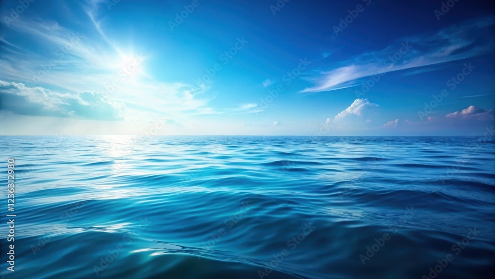 Fototapeta premium Soft Focus Blue Ocean Background, blue, abstract art, blue, abstract art, peaceful, bokeh, dreamy, landscape, colors, serene