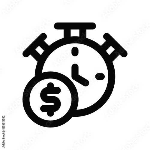 time is money line icon. vector icon for your website, mobile, presentation, and logo design.