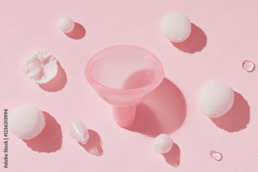 Fototapeta premium Menstrual Cup with Abstract Elements