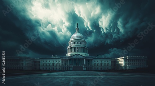 Storm clouds loom over US Capitol building; political uncertainty