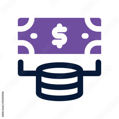 money dual tone icon. vector icon for your website, mobile, presentation, and logo design.