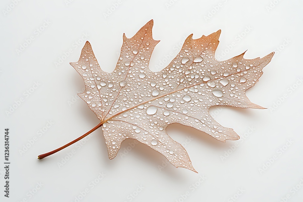 Delicate Autumn Leaf with Water Droplets Delicate Autumn Leaf with Water Droplets