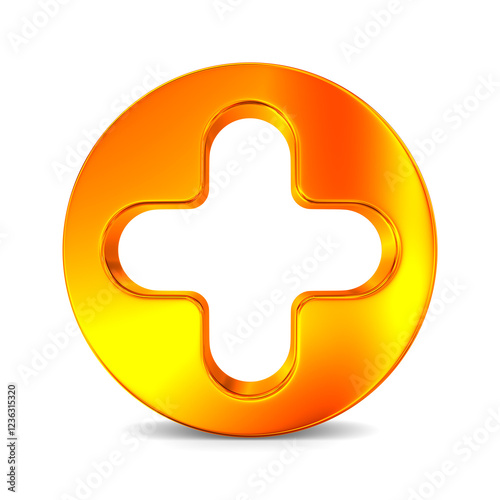 Cross shaped hole in orange...