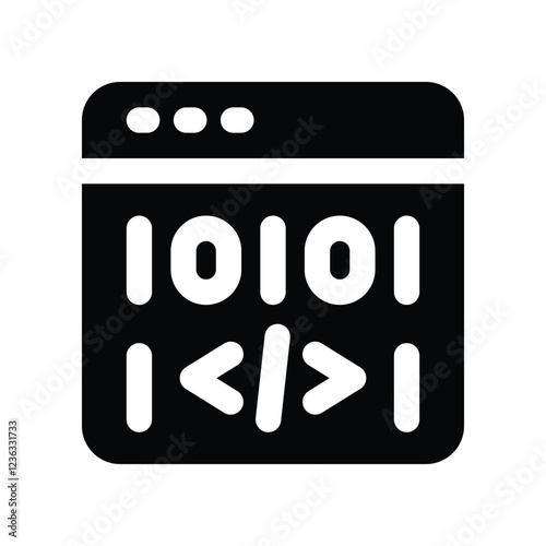 binary code solid icon. vector icon for your website, mobile, presentation, and logo design.