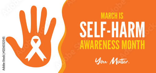 Vector illustration on the theme of Self Injury Awareness Month to raises awareness about self-injury, promotes understanding, and encourages support for those struggling with self-harm