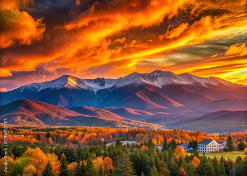 Majestic Presidential Range Sunset over Bretton Woods, New Hampshire photo