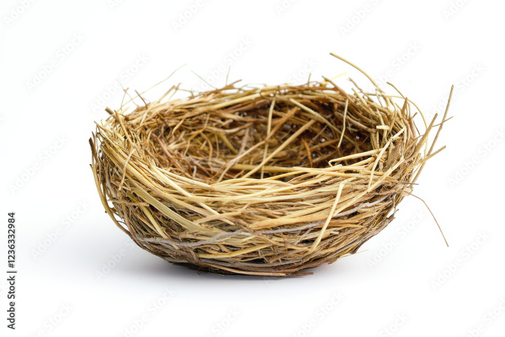 Close-up of an empty bird nest, symbolizing species loss and the impact on ecosystems Close-up of an empty bird nest, symbolizing species loss and the impact on ecosystems