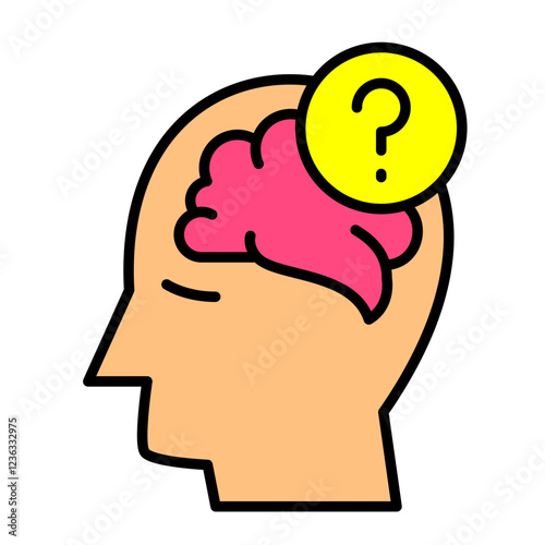 Alzheimer illness Icon, confusion, eldery