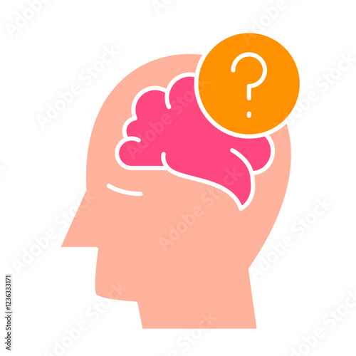 Alzheimer illness Icon, confusion, eldery