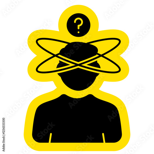 Alzheimer illness Icon, confusion, eldery