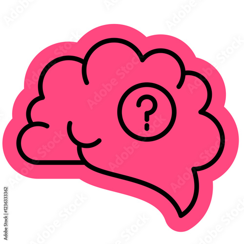 Alzheimer illness Icon, confusion, eldery