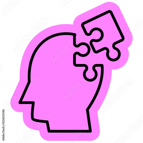 Alzheimer illness Icon, confusion, eldery