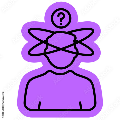 Alzheimer illness Icon, confusion, eldery