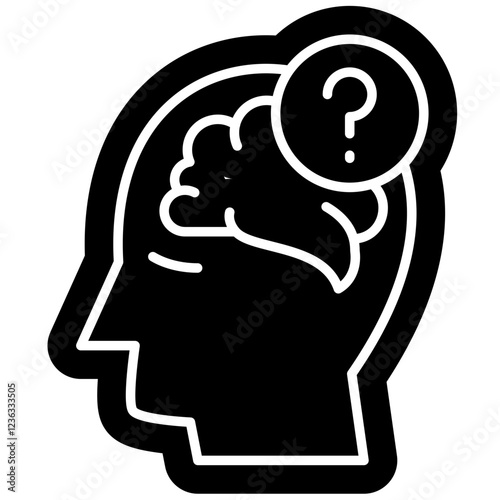 Alzheimer illness Icon, confusion, eldery