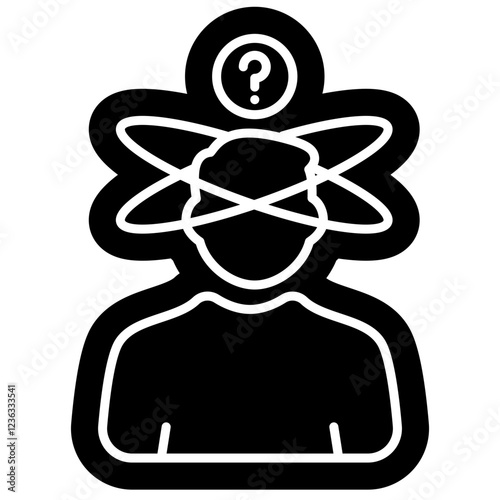 Alzheimer illness Icon, confusion, eldery