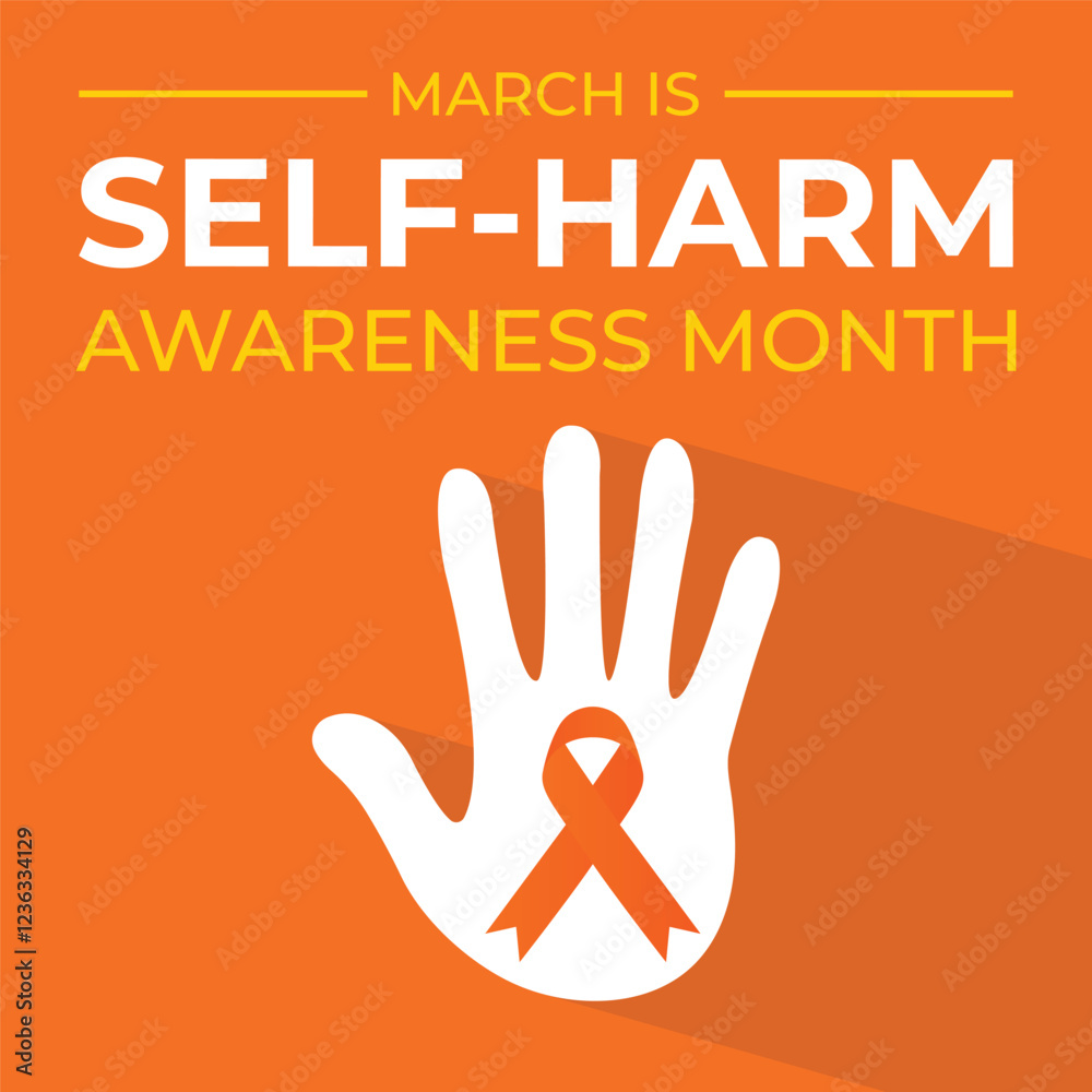 Vector illustration on the theme of Self Injury Awareness Month to raises awareness about self-injury, promotes understanding, and encourages support for those struggling with self-harm Vector illustration on the theme of Self Injury Awareness Month to raises awareness about self-injury, promotes understanding, and encourages support for those struggling with self-harm