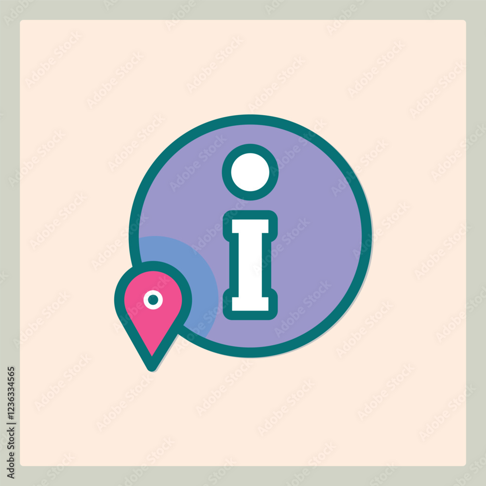 Information icon with location pin vector illustration and elegant design for user Information icon with location pin vector illustration and elegant design for user
