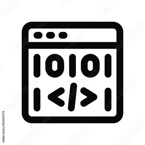 binary code line icon. vector icon for your website, mobile, presentation, and logo design.