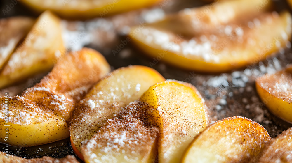 Baked apple slices with a sprinkle of cinnamon sugar, perfect for a sweet snack. Baked apple slices with a sprinkle of cinnamon sugar, perfect for a sweet snack.