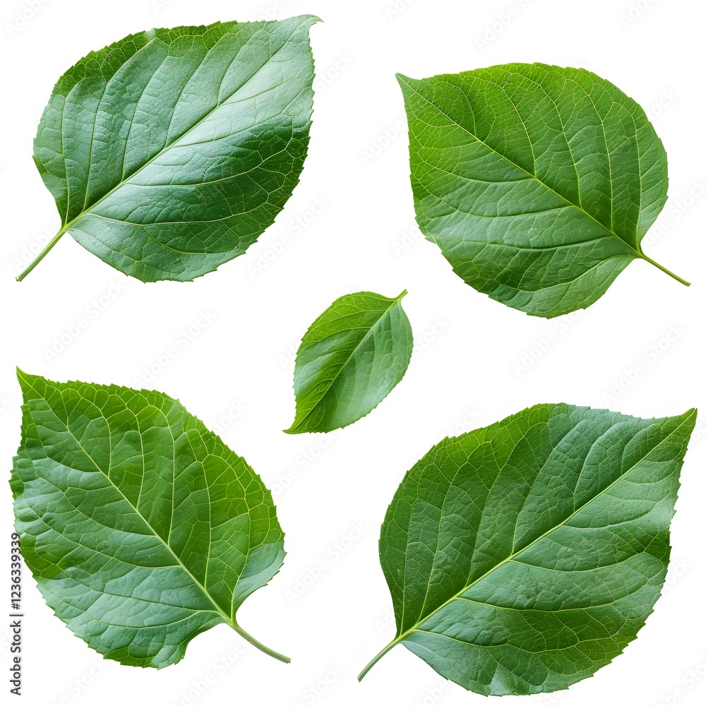 Fresh Green Leaves Collection for Nature and Gardening Themes