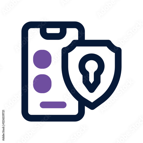 mobile security dual tone icon. vector icon for your website, mobile, presentation, and logo design.