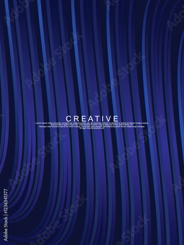 Premium background design with waving dark blue lines pattern. Vector horizontal template for digital luxury business banner, contemporary formal invitation, prestigious certificate, etc.