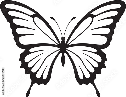 butterfly silhouette vector image, butterfly vector image.