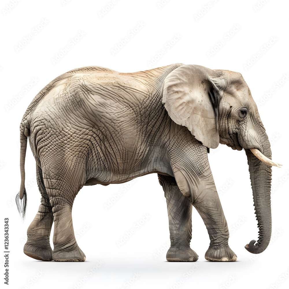 Fototapeta premium Majestic Elephant Walking Gracefully in Natural Habitat Environment