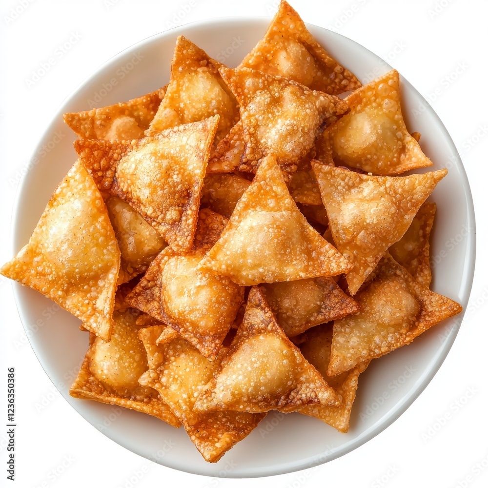 Crispy Golden Fried Dumplings Served on a White Plate Perfect for Delicious Appetizer Pictures or Menu Design Crispy Golden Fried Dumplings Served on a White Plate Perfect for Delicious Appetizer Pictures or Menu Design