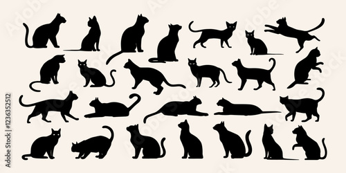 Distinct Cat Silhouettes – Versatile Vector Pack for Creative Projects & Decor