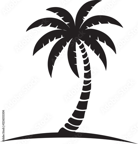 Black Palm Trees Set Isolated On White Background. Palm Silhouettes. Design Of Palm Trees For Posters, Banners, And Promotional Items. Vector Illustration.