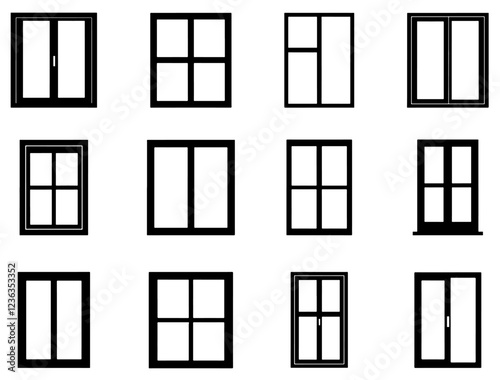 WINDOWS SILHOUETTE ON WHITE BACKGROUND