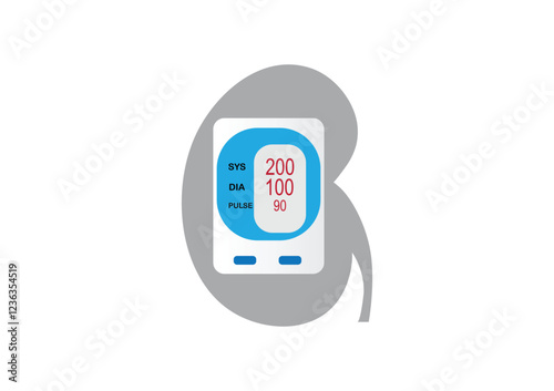 Hypertension and Kidney Disease Concept Illustration