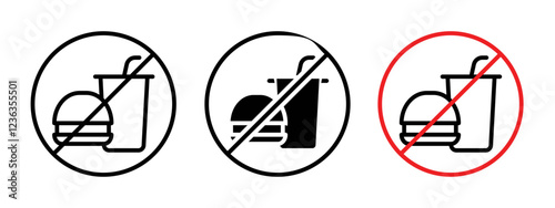 No food allowed sign in black and red colors on white background