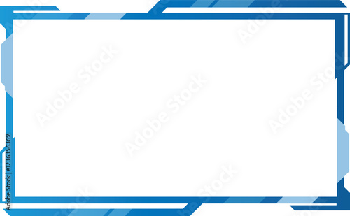 Streaming overlay blue frame overlay