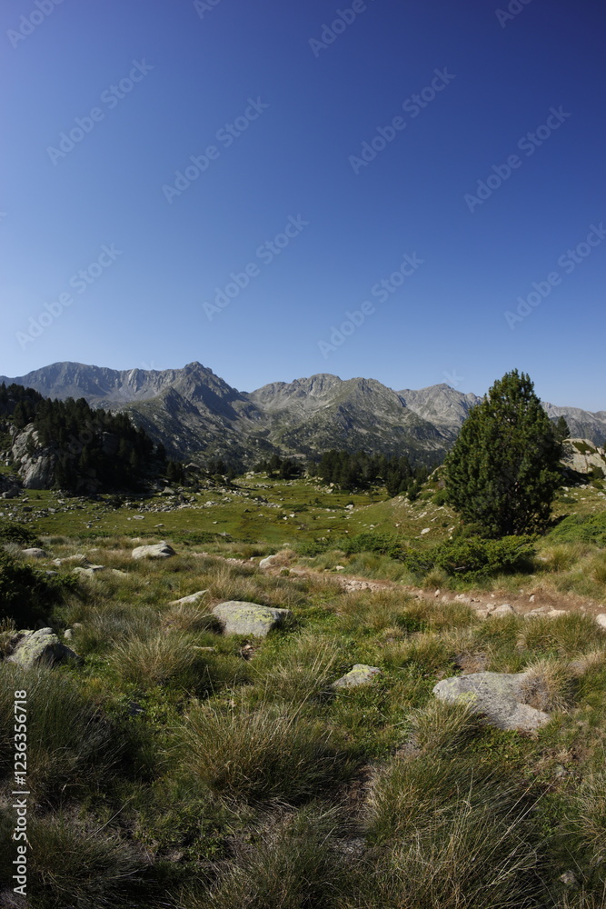 Summer hiking in Pyrenees Mountains, Andorra Summer hiking in Pyrenees Mountains, Andorra