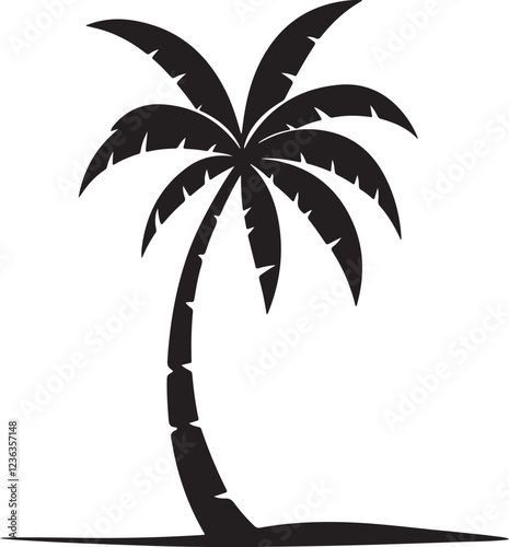 Black Palm Trees Set Isolated On White Background. Palm Silhouettes. Design Of Palm Trees For Posters, Banners, And Promotional Items. Vector Illustration.