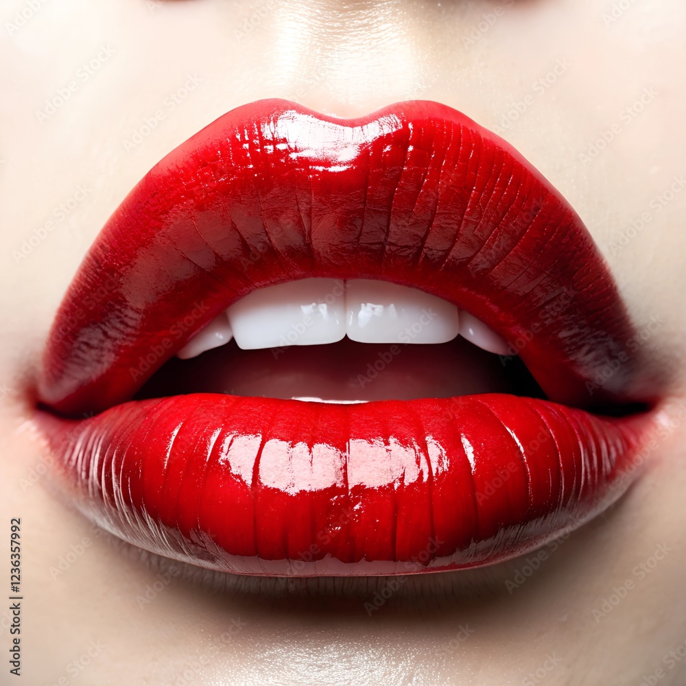Obraz premium lips with lipstick