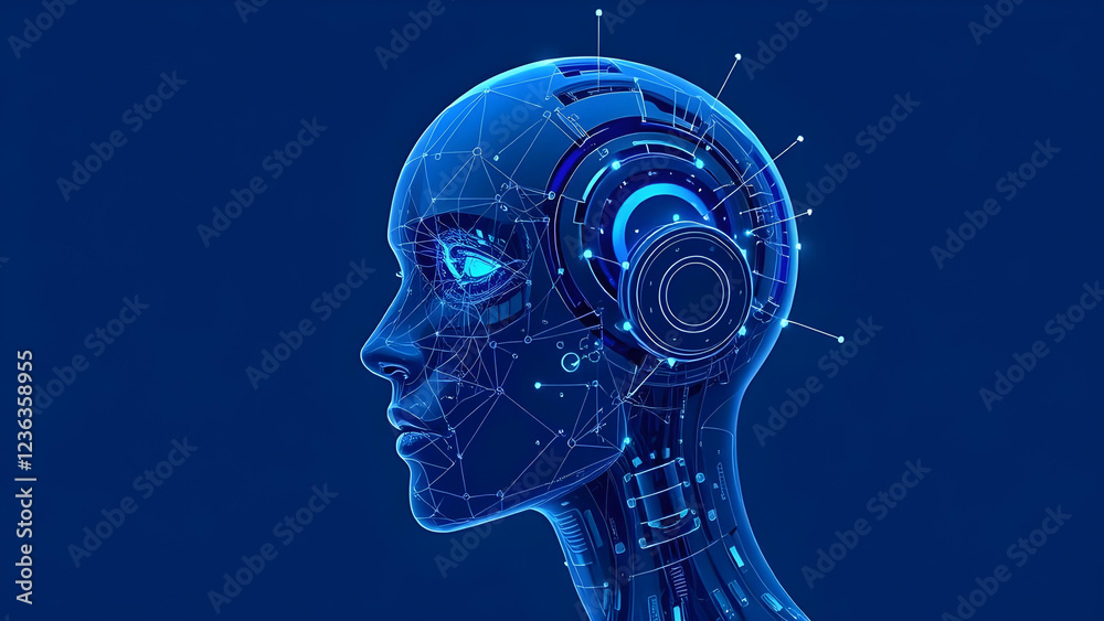 Obraz premium AI Cyborg Head