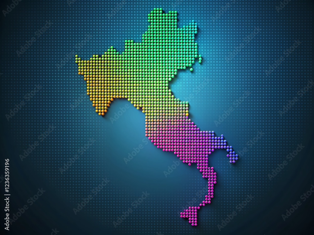 Fototapeta premium Dots Forming the Shape of Thailand Map