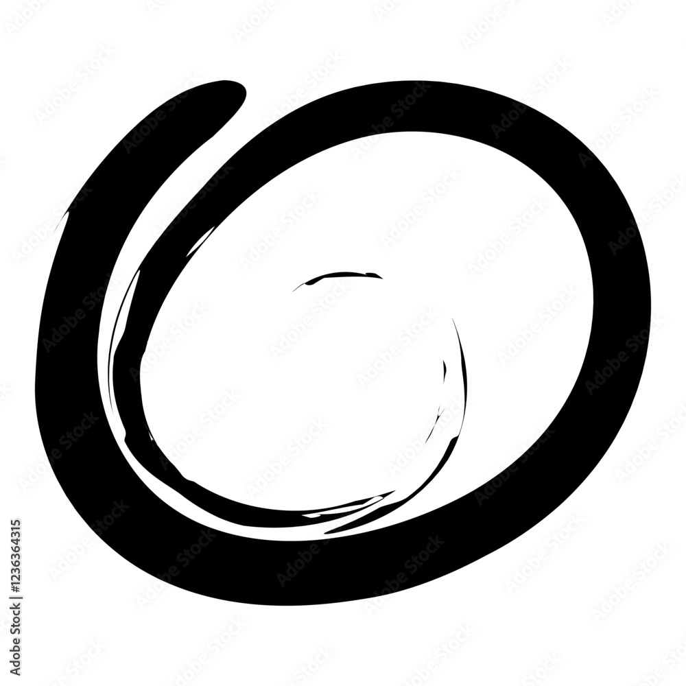 Grunge circle brush stroke. Abstract black round frame. Creative element for design. Vector illustration isolated on white background. Grunge circle brush stroke. Abstract black round frame. Creative element for design. Vector illustration isolated on white background.
