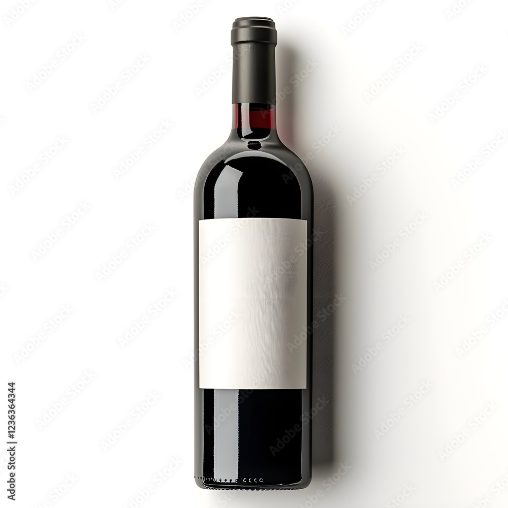 Fototapeta premium Blank Wine Bottle Label Mockup: Design Your Perfect Wine!